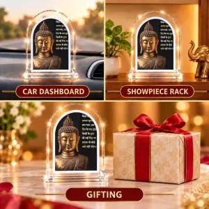 Buddha L Shape Acrylic Showpiece 3 X 3.5 Inch For Home, Office And Car (F176680)