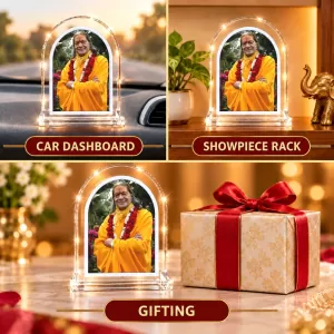 Jagad Guru Kripau Maharaj L Shape Acrylic Showpiece 3 X 3.5 Inch For Home, Office And Car (F176702)