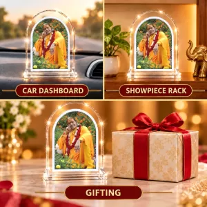 Jagad Guru Kripau Maharaj L Shape Acrylic Showpiece 3 X 3.5 Inch For Home, Office And Car (F176708)