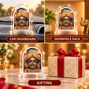 Lord Krishna L Shape Acrylic Showpiece 3 X 3.5 Inch For Home, Office And Car (F176729)