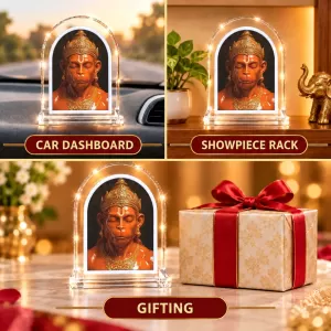 Hanuman L Shape Acrylic Showpiece 3 X 3.5 Inch For Home, Office And Car (F176733)