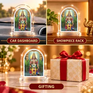 Lord Murugan L Shape Acrylic Showpiece 3 X 3.5 Inch For Home, Office And Car (F176737) Lord Murugan L Shape Acrylic Showpiece 3 X 3.5 Inch For Home, Office And Car (F176737)