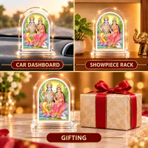 Lakshmi Narayan L Shape Acrylic Showpiece 3 X 3.5 Inch For Home, Office And Car (F176739) Lakshmi Narayan L Shape Acrylic Showpiece 3 X 3.5 Inch For Home, Office And Car (F176739)