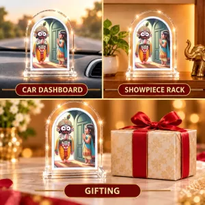 Lord Jagannath L Shape Acrylic Showpiece 3 X 3.5 Inch For Home, Office And Car (F176756) Lord Jagannath L Shape Acrylic Showpiece 3 X 3.5 Inch For Home, Office And Car (F176756)