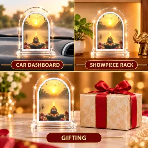 Shivling L Shape Acrylic Showpiece 3 X 3.5 Inch For Home, Office And Car (F176766)