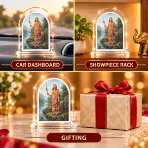 Lord Shree Chaitannya L Shape Acrylic Showpiece 3 X 3.5 Inch For Home, Office And Car (F176805) Lord Shree Chaitannya L Shape Acrylic Showpiece 3 X 3.5 Inch For Home, Office And Car (F176805)
