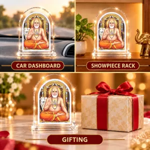 Raghavendra Swamy L Shape Acrylic Showpiece 3 X 3.5 Inch For Home, Office And Car (F176814) Raghavendra Swamy L Shape Acrylic Showpiece 3 X 3.5 Inch For Home, Office And Car (F176814)