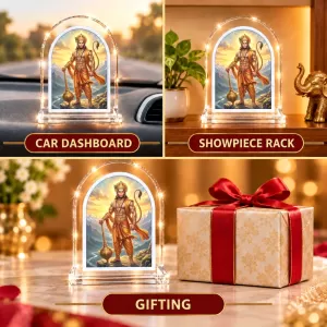 Hanuman L Shape Acrylic Showpiece 3 X 3.5 Inch For Home, Office And Car (F176818)