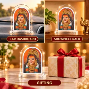 Maa Durga L Shape Acrylic Showpiece 3 X 3.5 Inch For Home, Office And Car (F176829) Maa Durga L Shape Acrylic Showpiece 3 X 3.5 Inch For Home, Office And Car (F176829)