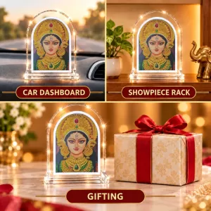 Durga Maa L Shape Acrylic Showpiece 3 X 3.5 Inch For Home, Office And Car (F176846) Durga Maa L Shape Acrylic Showpiece 3 X 3.5 Inch For Home, Office And Car (F176846)