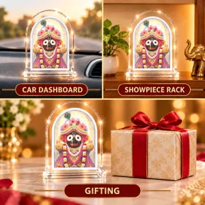 Lord Jagannath L Shape Acrylic Showpiece 3 X 3.5 Inch For Home, Office And Car (F176871)