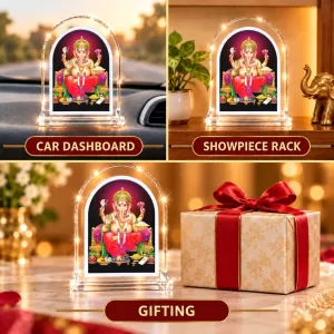 Lord Ganesha L Shape Acrylic Showpiece 3 X 3.5 Inch For Home, Office And Car (F176895) Lord Ganesha L Shape Acrylic Showpiece 3 X 3.5 Inch For Home, Office And Car (F176895)