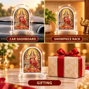 Durga Maa L Shape Acrylic Showpiece 3 X 3.5 Inch For Home, Office And Car (F176898) Durga Maa L Shape Acrylic Showpiece 3 X 3.5 Inch For Home, Office And Car (F176898)