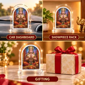 Hanuman L Shape Acrylic Showpiece 3 X 3.5 Inch For Home, Office And Car (F176906)