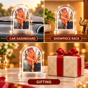 Sai Baba L Shape Acrylic Showpiece 3 X 3.5 Inch For Home, Office And Car (F176910)