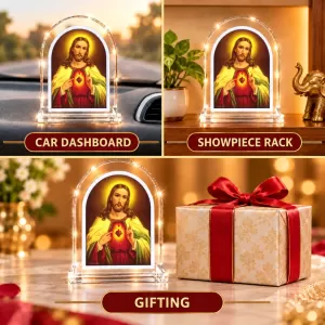 Jesus Christ L Shape Acrylic Showpiece 3 X 3.5 Inch For Home, Office And Car (F176915) Jesus Christ L Shape Acrylic Showpiece 3 X 3.5 Inch For Home, Office And Car (F176915)