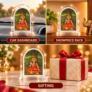 Guru Gorakhnath L Shape Acrylic Showpiece 3 X 3.5 Inch For Home, Office And Car (F176924) Guru Gorakhnath L Shape Acrylic Showpiece 3 X 3.5 Inch For Home, Office And Car (F176924)