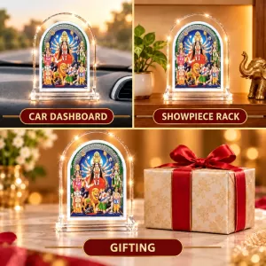 Durga Maa L Shape Acrylic Showpiece 3 X 3.5 Inch For Home, Office And Car (F176941) Durga Maa L Shape Acrylic Showpiece 3 X 3.5 Inch For Home, Office And Car (F176941)
