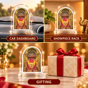 Mahakali Mandir L Shape Acrylic Showpiece 3 X 3.5 Inch For Home, Office And Car (F176946)
