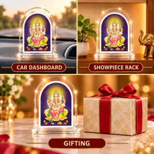 Lord Ganesha L Shape Acrylic Showpiece 3 X 3.5 Inch For Home, Office And Car (F176953) Lord Ganesha L Shape Acrylic Showpiece 3 X 3.5 Inch For Home, Office And Car (F176953)