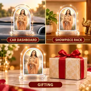 Lord Shree Chaitannya L Shape Acrylic Showpiece 3 X 3.5 Inch For Home, Office And Car (F176955) Lord Shree Chaitannya L Shape Acrylic Showpiece 3 X 3.5 Inch For Home, Office And Car (F176955)