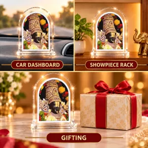 Lord Venkateswara L Shape Acrylic Showpiece 3 X 3.5 Inch For Home, Office And Car (F176960)