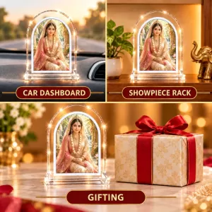 Indian Bride L Shape Acrylic Showpiece 3 X 3.5 Inch For Home, Office And Car (F176961) Indian Bride L Shape Acrylic Showpiece 3 X 3.5 Inch For Home, Office And Car (F176961)