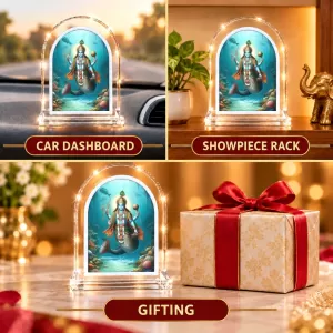 Matsya Avatar L Shape Acrylic Showpiece 3 X 3.5 Inch For Home, Office And Car (F176964) Matsya Avatar L Shape Acrylic Showpiece 3 X 3.5 Inch For Home, Office And Car (F176964)