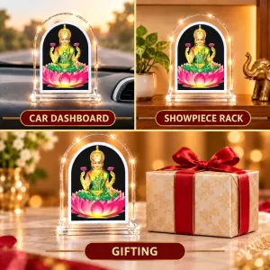 Goddess Lakshmi L Shape Acrylic Showpiece 3 X 3.5 Inch For Home, Office And Car (F176969) Goddess Lakshmi L Shape Acrylic Showpiece 3 X 3.5 Inch For Home, Office And Car (F176969)