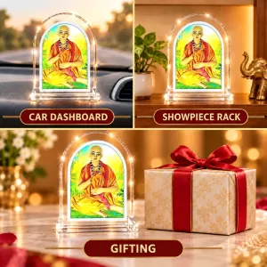 Lord Shree Chaitannya L Shape Acrylic Showpiece 3 X 3.5 Inch For Home, Office And Car (F177013) Lord Shree Chaitannya L Shape Acrylic Showpiece 3 X 3.5 Inch For Home, Office And Car (F177013)
