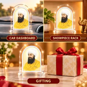 Guru Nanak L Shape Acrylic Showpiece 3 X 3.5 Inch For Home, Office And Car (F177040) Guru Nanak L Shape Acrylic Showpiece 3 X 3.5 Inch For Home, Office And Car (F177040)
