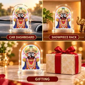 Lord Jagannath L Shape Acrylic Showpiece 3 X 3.5 Inch For Home, Office And Car (F177068) Lord Jagannath L Shape Acrylic Showpiece 3 X 3.5 Inch For Home, Office And Car (F177068)