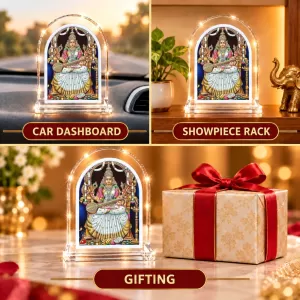 Goddess Saraswati L Shape Acrylic Showpiece 3 X 3.5 Inch For Home, Office And Car (F177070) Goddess Saraswati L Shape Acrylic Showpiece 3 X 3.5 Inch For Home, Office And Car (F177070)