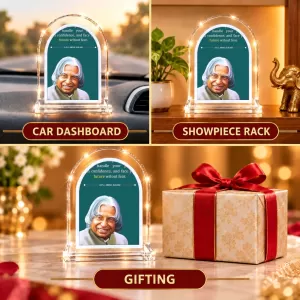 A. P. J. Abdul Kalam L Shape Acrylic Showpiece 3 X 3.5 Inch For Home, Office And Car (F177072) A. P. J. Abdul Kalam L Shape Acrylic Showpiece 3 X 3.5 Inch For Home, Office And Car (F177072)