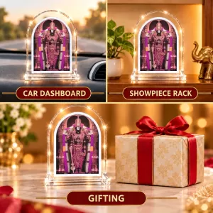 Lord Venkateswara L Shape Acrylic Showpiece 3 X 3.5 Inch For Home, Office And Car (F177091)