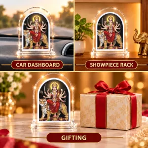 Durga Maa L Shape Acrylic Showpiece 3 X 3.5 Inch For Home, Office And Car (F177098) Durga Maa L Shape Acrylic Showpiece 3 X 3.5 Inch For Home, Office And Car (F177098)