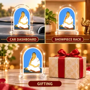 Bara Ma L Shape Acrylic Showpiece 3 X 3.5 Inch For Home, Office And Car (F177147)