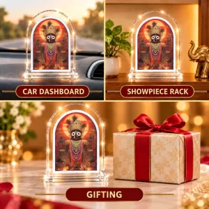 Lord Jagannath L Shape Acrylic Showpiece 3 X 3.5 Inch For Home, Office And Car (F177173)