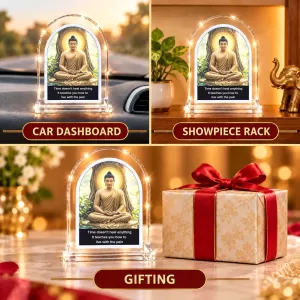 Buddha L Shape Acrylic Showpiece 3 X 3.5 Inch For Home, Office And Car (F177199)