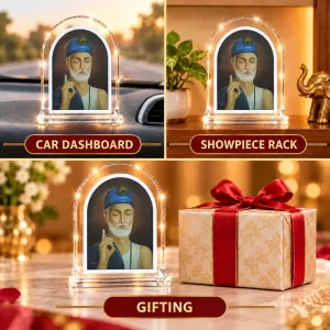 Sant L Shape Acrylic Showpiece 3 X 3.5 Inch For Home, Office And Car (F177204)