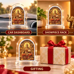 Annapurna Devi L Shape Acrylic Showpiece 3 X 3.5 Inch For Home, Office And Car (F177433)