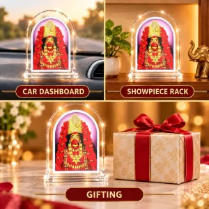 Kali Maa L Shape Acrylic Showpiece 3 X 3.5 Inch For Home, Office And Car (F177449)