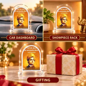 Swami Vivekananda L Shape Acrylic Showpiece 3 X 3.5 Inch For Home, Office And Car (F177494) Swami Vivekananda L Shape Acrylic Showpiece 3 X 3.5 Inch For Home, Office And Car (F177494)