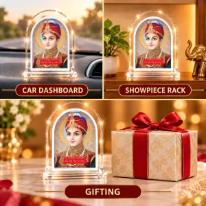 Guru Harkrishan Sahib Ji L Shape Acrylic Showpiece 3 X 3.5 Inch For Home, Office And Car (F177517) Guru Harkrishan Sahib Ji L Shape Acrylic Showpiece 3 X 3.5 Inch For Home, Office And Car (F177517)