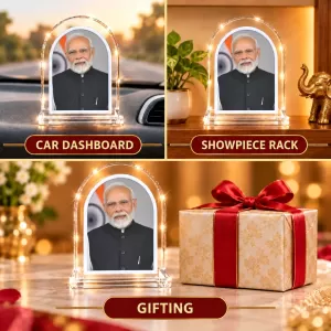 Narendra Modi L Shape Acrylic Showpiece 3 X 3.5 Inch For Home, Office And Car (F177584) Narendra Modi L Shape Acrylic Showpiece 3 X 3.5 Inch For Home, Office And Car (F177584)