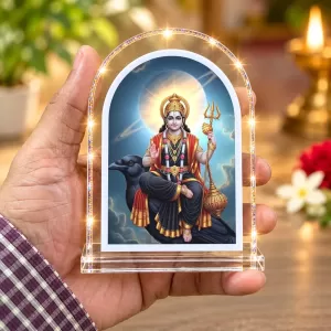 Shani Dev L Shape Acrylic Showpiece 3 X 3.5 Inch For Home, Office And Car (F175689)