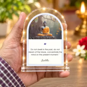 Buddha L Shape Acrylic Showpiece 3 X 3.5 Inch For Home, Office And Car (F175695)