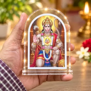 Hanuman L Shape Acrylic Showpiece 3 X 3.5 Inch For Home, Office And Car (F175696)