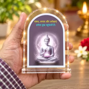 Buddha L Shape Acrylic Showpiece 3 X 3.5 Inch For Home, Office And Car (F175701)