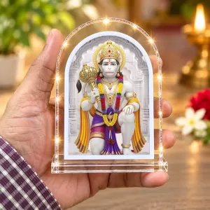 Hanuman L Shape Acrylic Showpiece 3 X 3.5 Inch For Home, Office And Car (F175708)